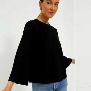 RAEY 3/4 sleeve boxy black blouse size 8